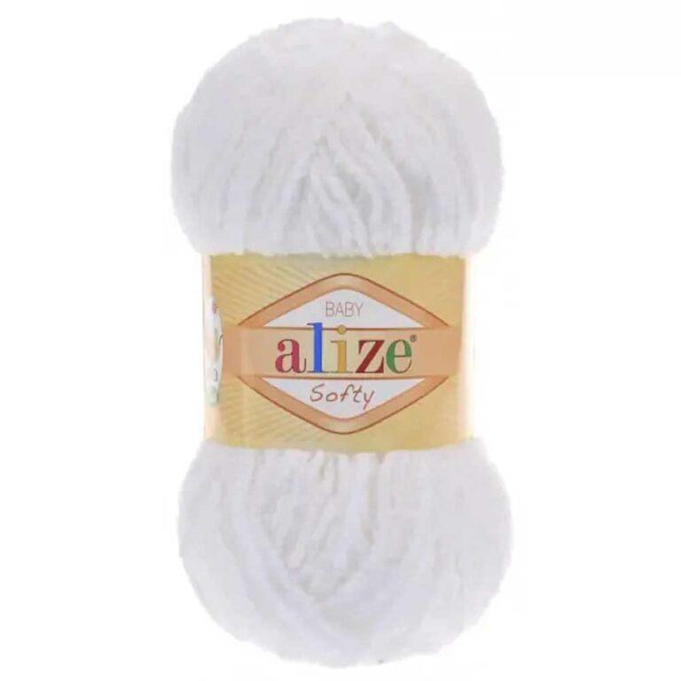 Пряжа для вязания ALIZE «SOFTY» (№55) Белый