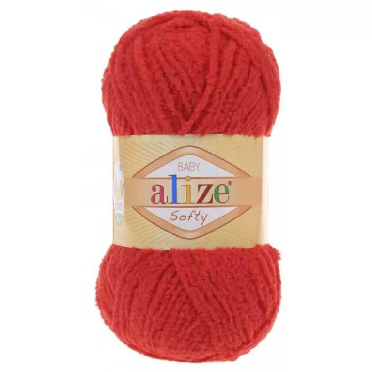 Пряжа для вязания ALIZE «SOFTY» (№56) Красный
