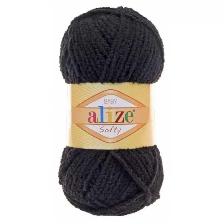 Пряжа для вязания ALIZE «SOFTY» (№60) Черный