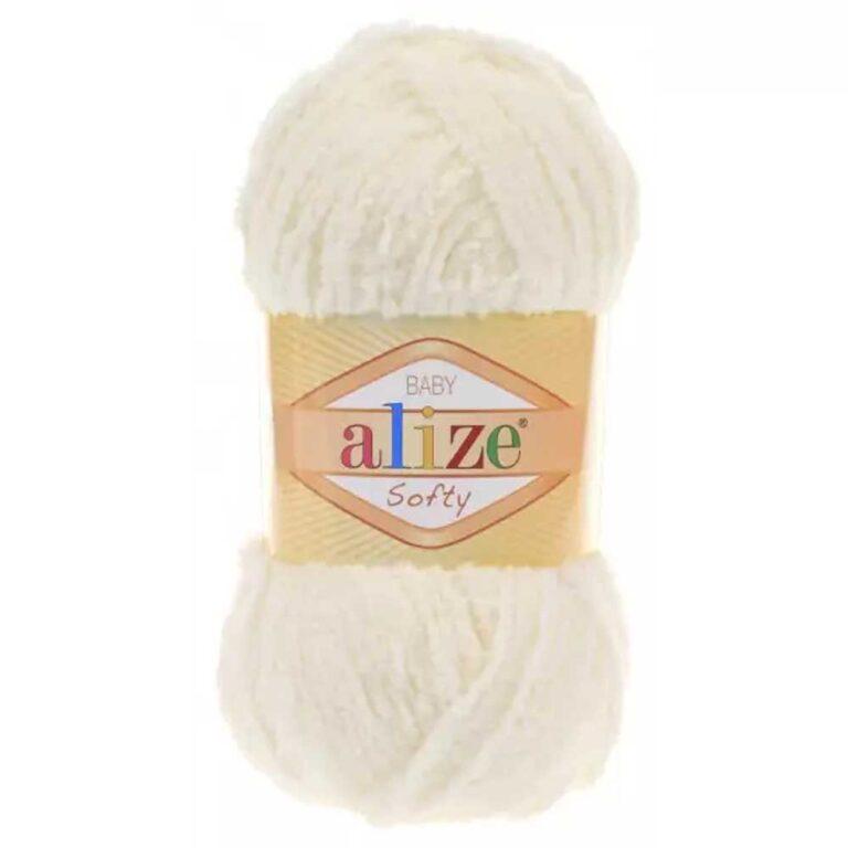 Пряжа для вязания ALIZE «SOFTY» (№62) Молочный