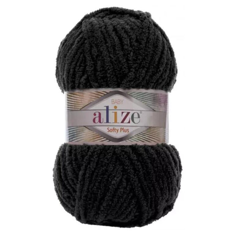Пряжа для вязания ALIZE «SOFTY PLUS» (№60) Черный