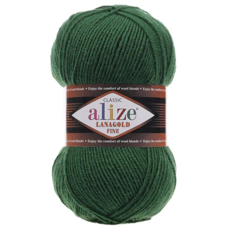 Пряжа для вязания ALIZE «LANAGOLD FINE» (№118) Зеленая трава