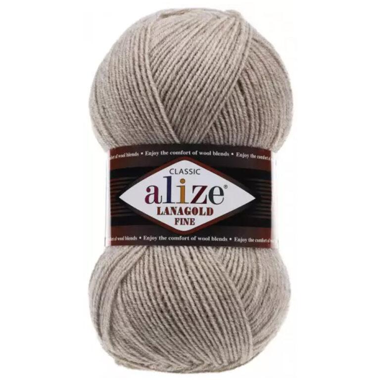 Пряжа для вязания ALIZE «LANAGOLD FINE» (№152) Беж меланж