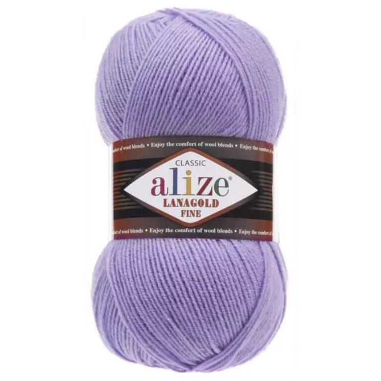 Пряжа для вязания ALIZE «LANAGOLD FINE» (№166) Сиреневый