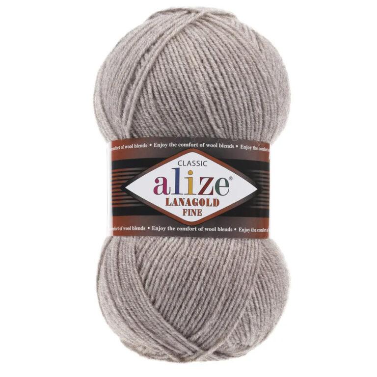 Пряжа для вязания ALIZE «LANAGOLD FINE» (№207) Светло-коричневый меланж