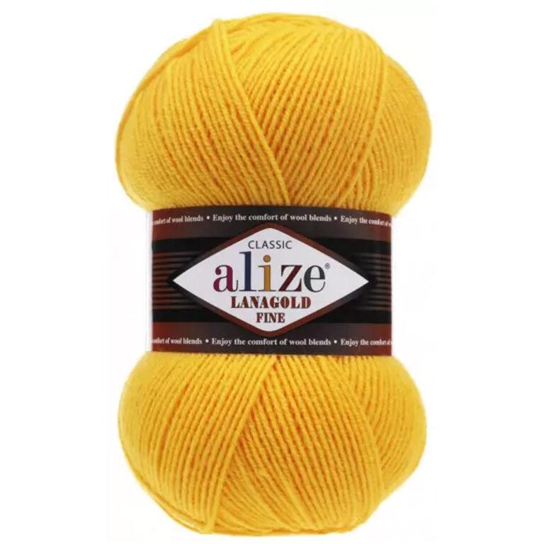 Пряжа для вязания ALIZE «LANAGOLD FINE» (№216) Желтый