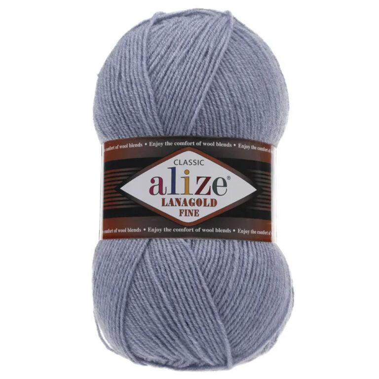 Пряжа для вязания ALIZE «LANAGOLD FINE» (№221) Светлый джинс меланж