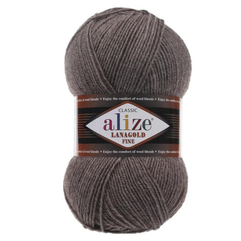 Пряжа для вязания ALIZE «LANAGOLD FINE» (№240) Коричневый меланж