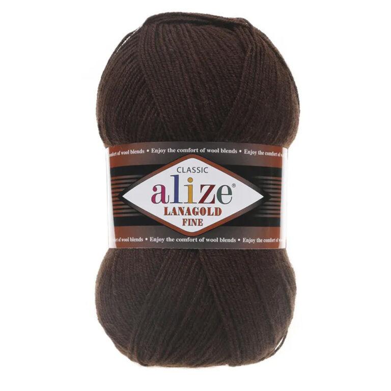 Пряжа для вязания ALIZE «LANAGOLD FINE» (№26) Коричневый