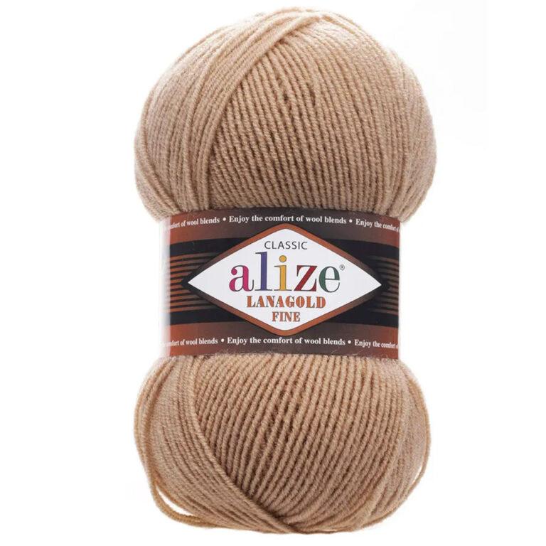 Пряжа для вязания ALIZE «LANAGOLD FINE» (№466) Тёмно-бежевый