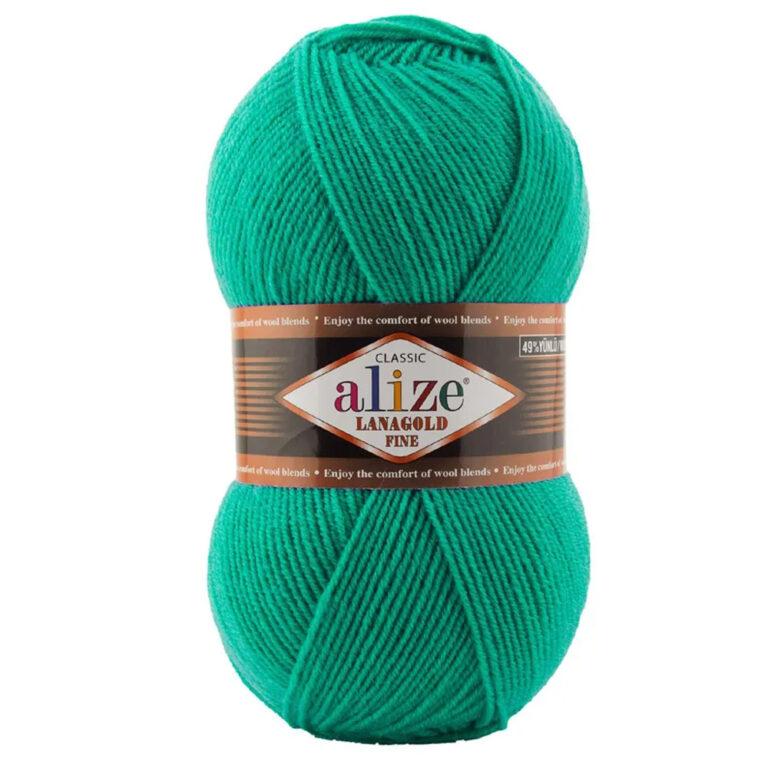 Пряжа для вязания ALIZE «LANAGOLD FINE» (№477) Изумруд