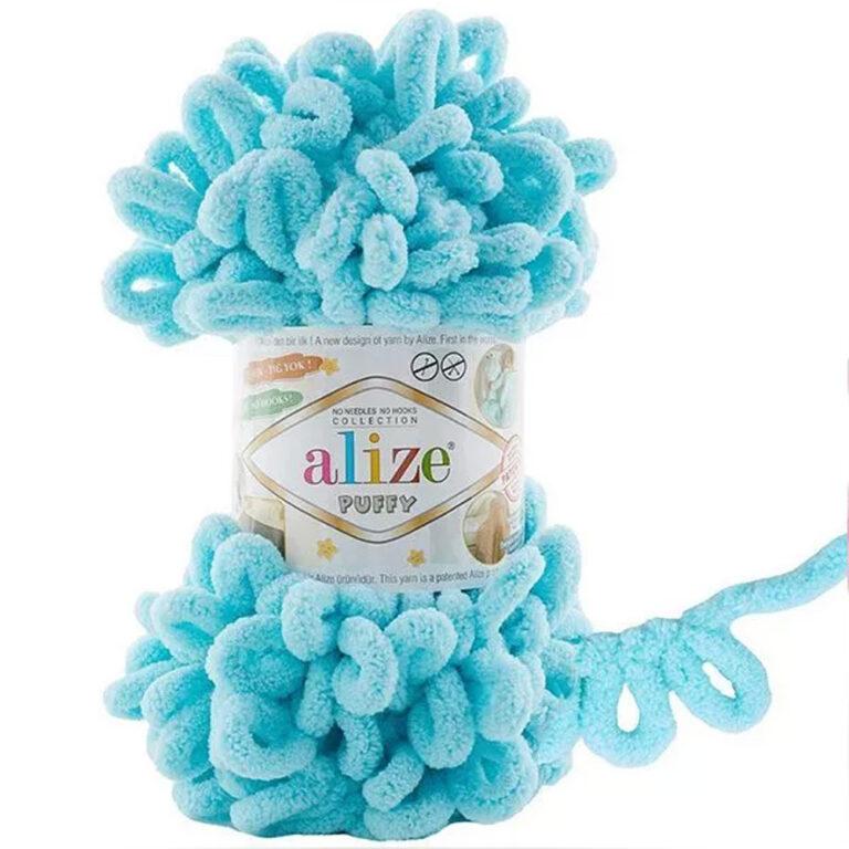 Пряжа для вязания ALIZE «PUFFY» (№128) Небесный