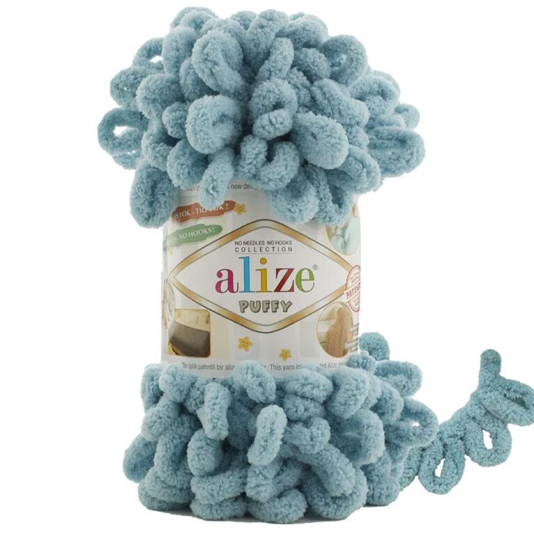 Пряжа для вязания ALIZE «PUFFY» (№414) Лазурный
