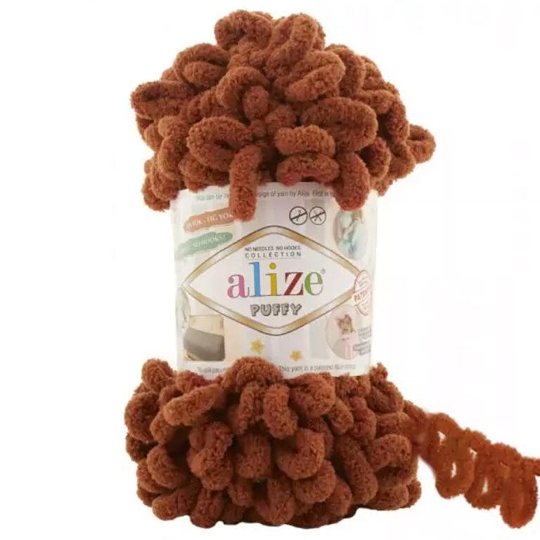 Пряжа для вязания ALIZE «PUFFY» (№597) Темный терракот