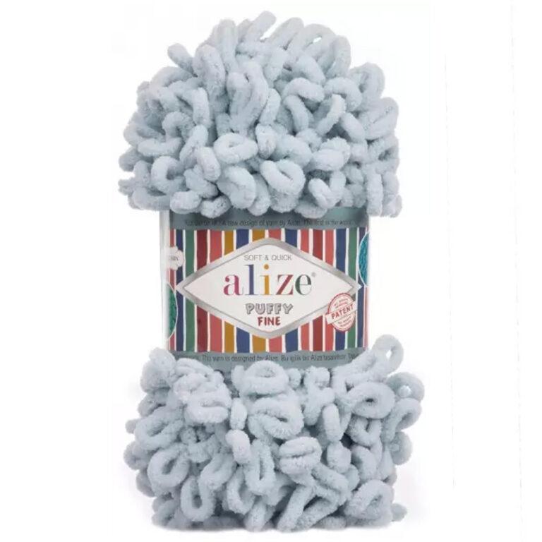Пряжа для вязания ALIZE «PUFFY FINE» (№500) Пепельно-голубой