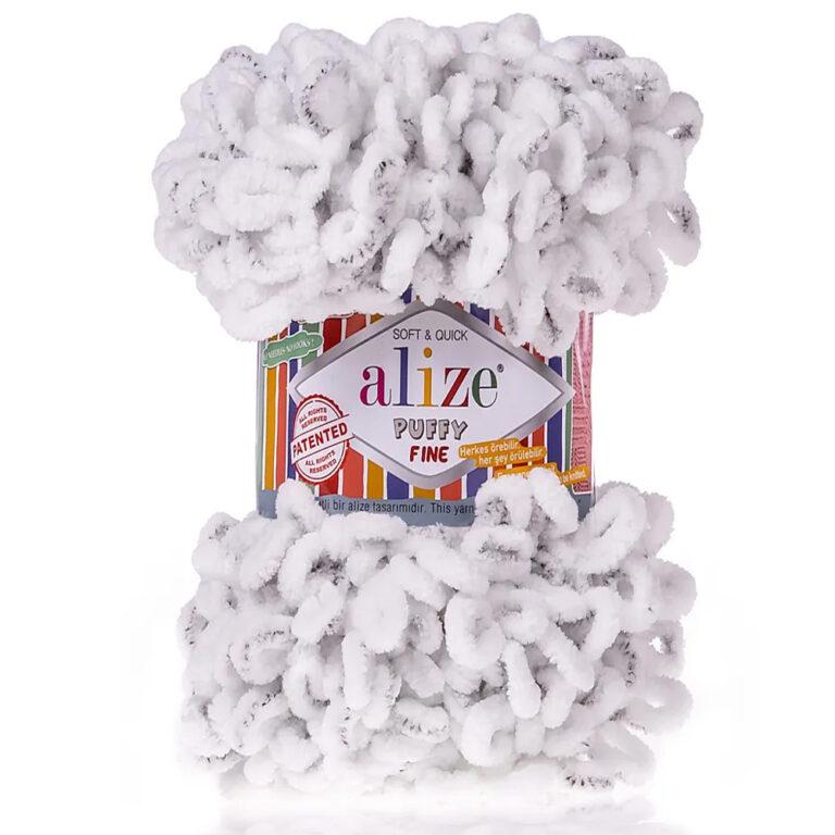 Пряжа для вязания ALIZE «PUFFY FINE» (№686) Белый леопард