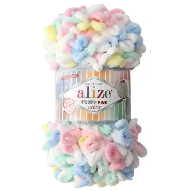 Пряжа для вязания ALIZE «PUFFY FINE COLOR» (№5949) Детский принт