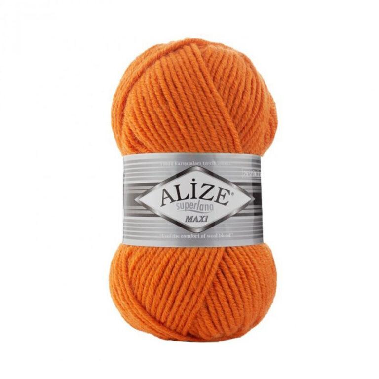 Пряжа для вязания ALIZE «SUPERLANA MAXI» (№225) Оранжевый