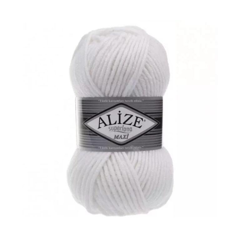 Пряжа для вязания ALIZE «SUPERLANA MAXI» (№55) Белый