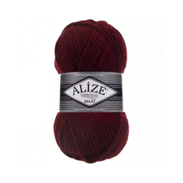 Пряжа для вязания ALIZE «SUPERLANA MAXI» (№57) Бордо