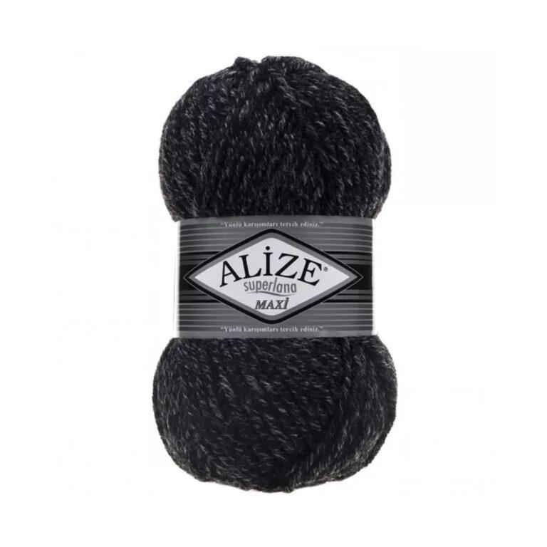 Пряжа для вязания ALIZE «SUPERLANA MAXI» (№800) Антрацит меланж