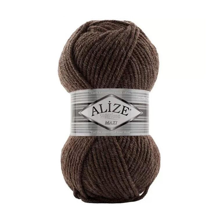Пряжа для вязания ALIZE «SUPERLANA MAXI» (№884) Коричневый меланж