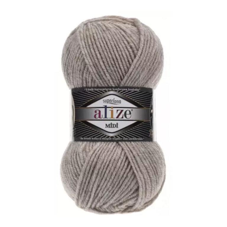 Пряжа для вязания ALIZE «SUPERLANA MIDI» (№152) Беж меланж
