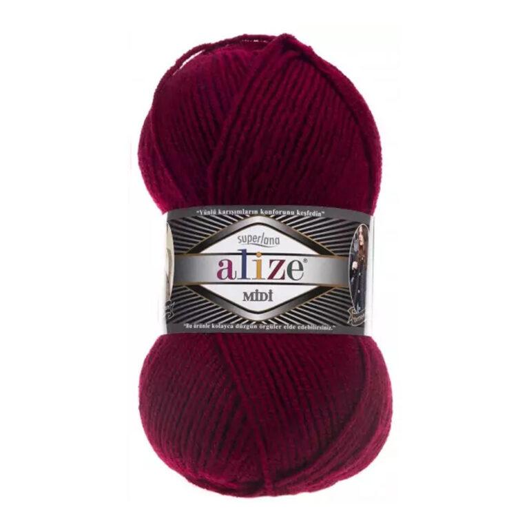 Пряжа для вязания ALIZE «SUPERLANA MIDI» (№390) Вишня