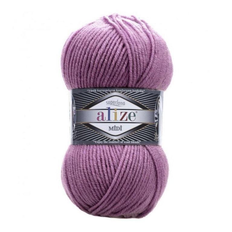 Пряжа для вязания ALIZE «SUPERLANA MIDI» (№440) Темная роза
