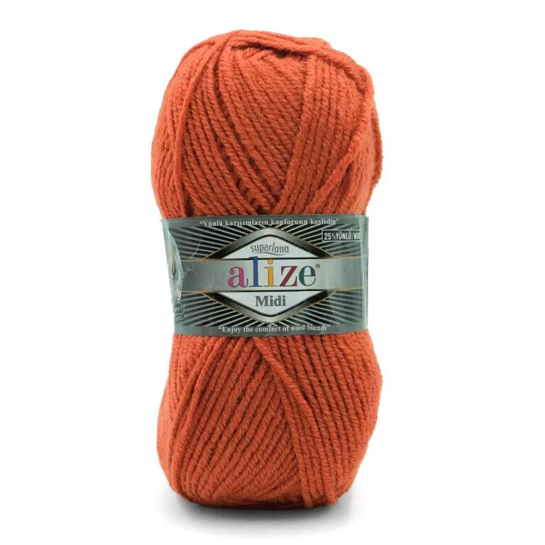 Пряжа для вязания ALIZE «SUPERLANA MIDI» (№456) Коралловый