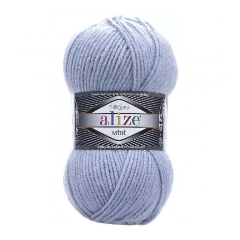 Пряжа для вязания ALIZE «SUPERLANA MIDI» (№480) Светло-голубой