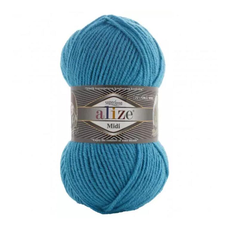 Пряжа для вязания ALIZE «SUPERLANA MIDI» (№484) Бирюза
