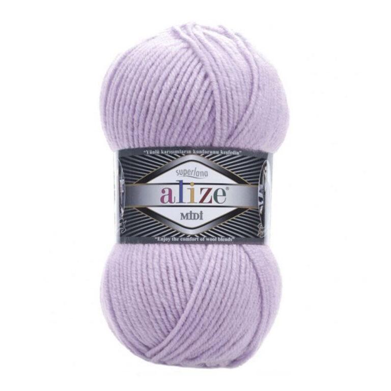 Пряжа для вязания ALIZE «SUPERLANA MIDI» (№505) Пепельно-сиреневый
