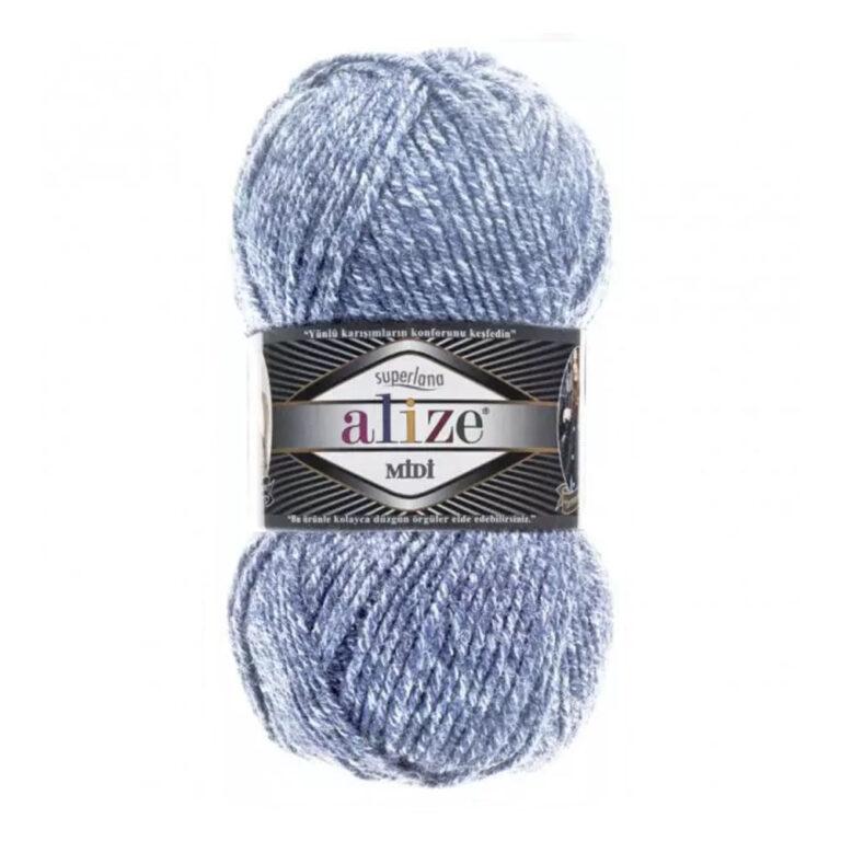 Пряжа для вязания ALIZE «SUPERLANA MIDI» (№806) Джинс меланж