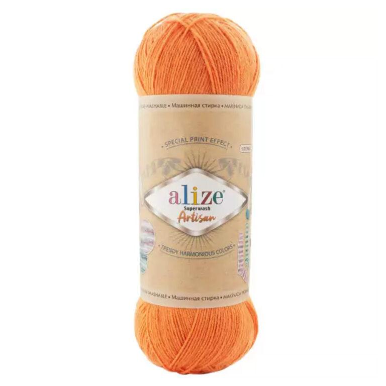 Пряжа для вязания ALIZE «SUPERWASH ARTISAN» (№336) Оранжевый