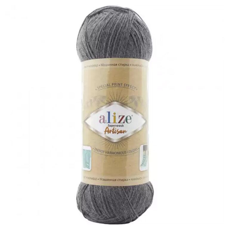Пряжа для вязания ALIZE «SUPERWASH ARTISAN» (№871) Серый