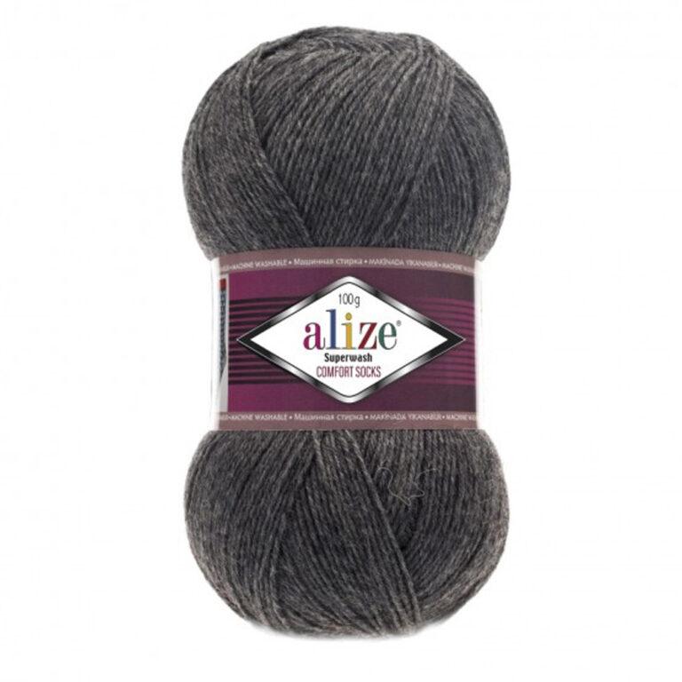 Пряжа для вязания ALIZE SUPERWASH COMFORT SOCKS (№182) Темно-серый меланж