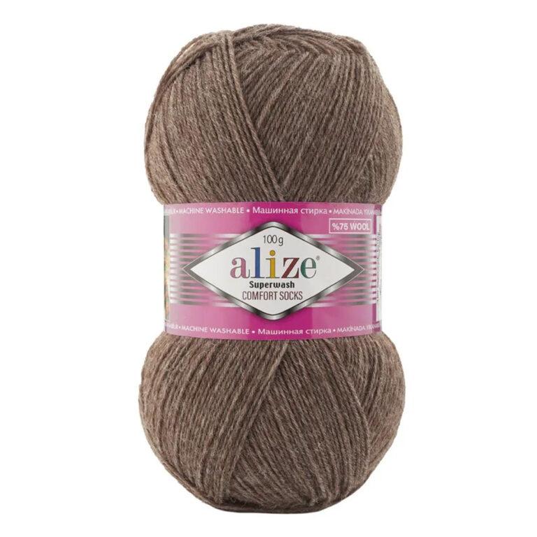 Пряжа для вязания ALIZE SUPERWASH COMFORT SOCKS (№240) Коричневый меланж