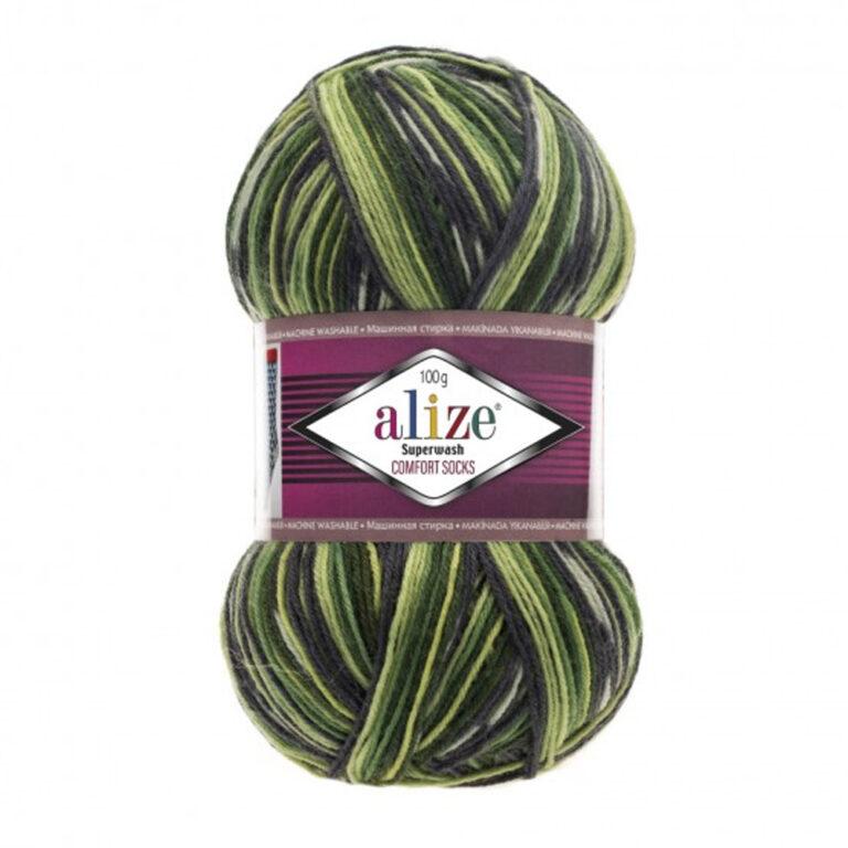 Пряжа для вязания ALIZE SUPERWASH COMFORT SOCKS (№2696) Принт
