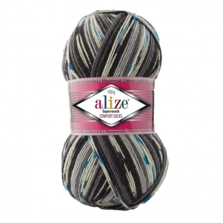 Пряжа для вязания ALIZE SUPERWASH COMFORT SOCKS (№7650) Принт