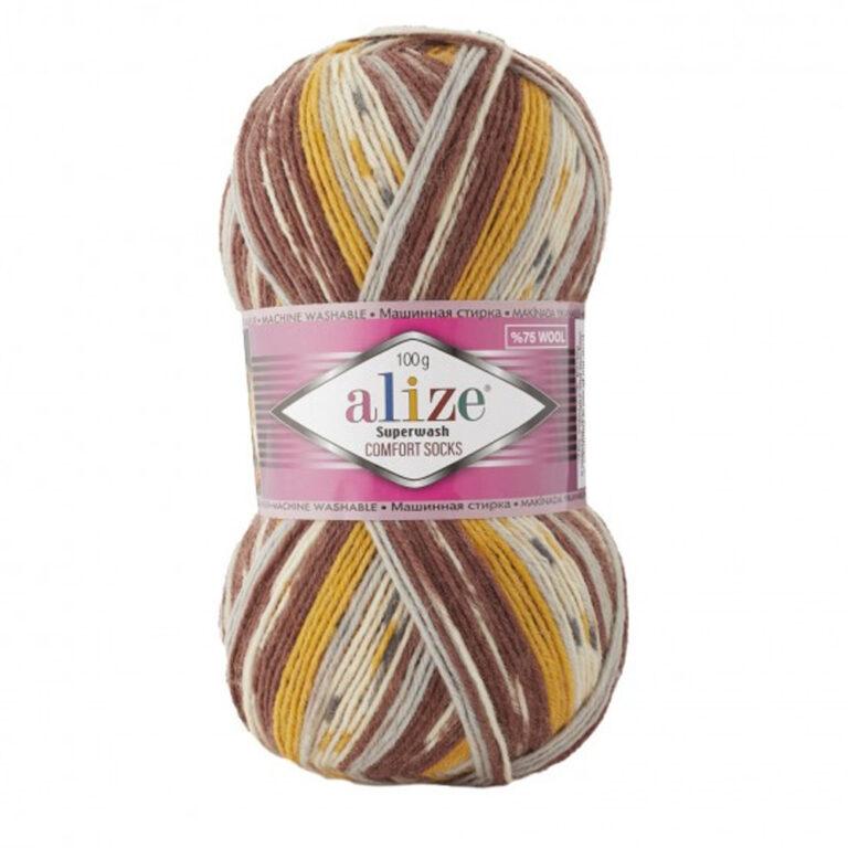 Пряжа для вязания ALIZE SUPERWASH COMFORT SOCKS (№7652) Принт