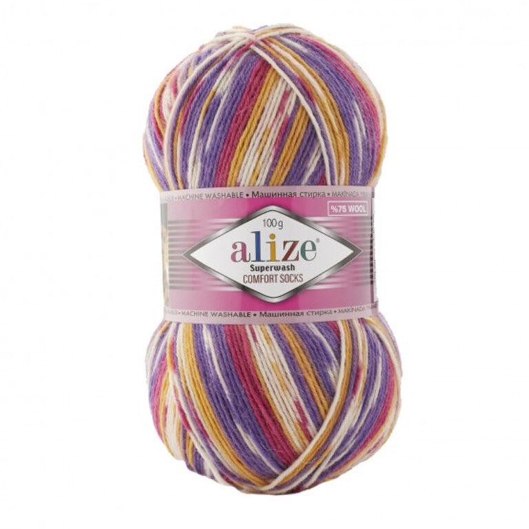 Пряжа для вязания ALIZE SUPERWASH COMFORT SOCKS (№7655) Принт
