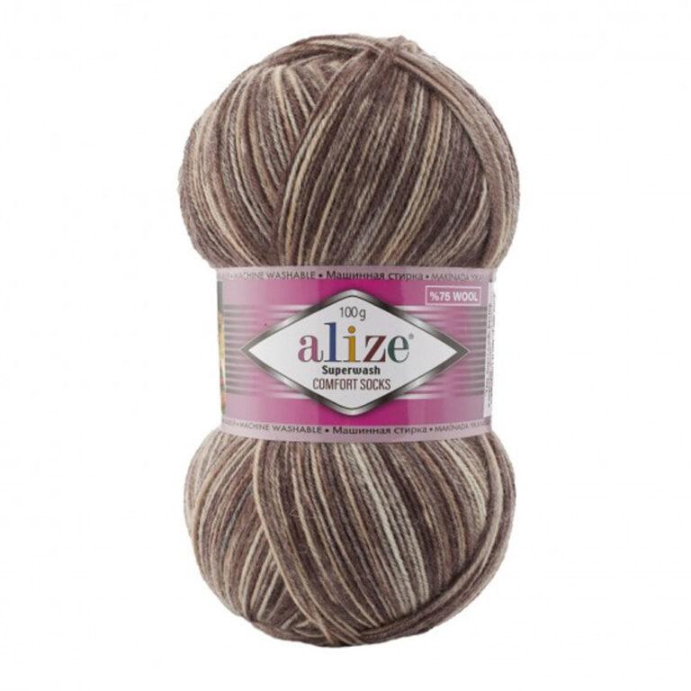 Пряжа для вязания ALIZE SUPERWASH COMFORT SOCKS (№7678) Принт