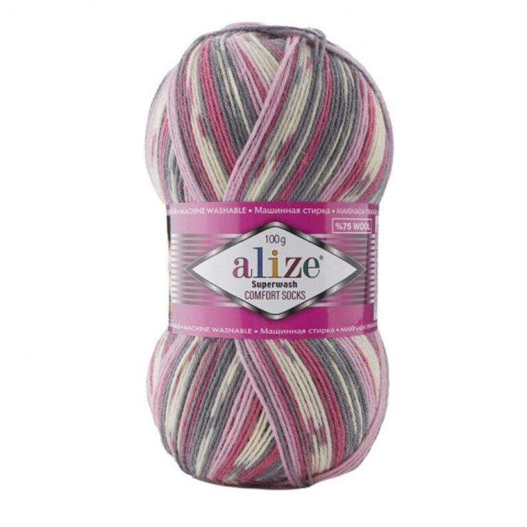 Пряжа для вязания ALIZE SUPERWASH COMFORT SOCKS (№7707) Принт