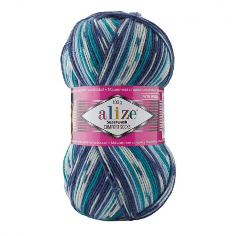 Пряжа для вязания ALIZE SUPERWASH COMFORT SOCKS (№7708) Принт