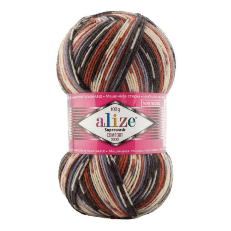 Пряжа для вязания ALIZE SUPERWASH COMFORT SOCKS (№7840) Принт