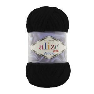 Пряжа для вязания ALIZE VELLUTO (№60) Чёрный