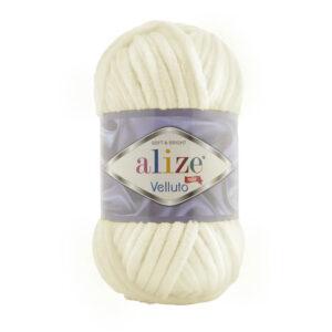 Пряжа для вязания ALIZE VELLUTO (№62) Светло-молочный