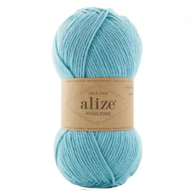 Пряжа для вязания ALIZE WOOL TIME (№522) Светлая бирюза