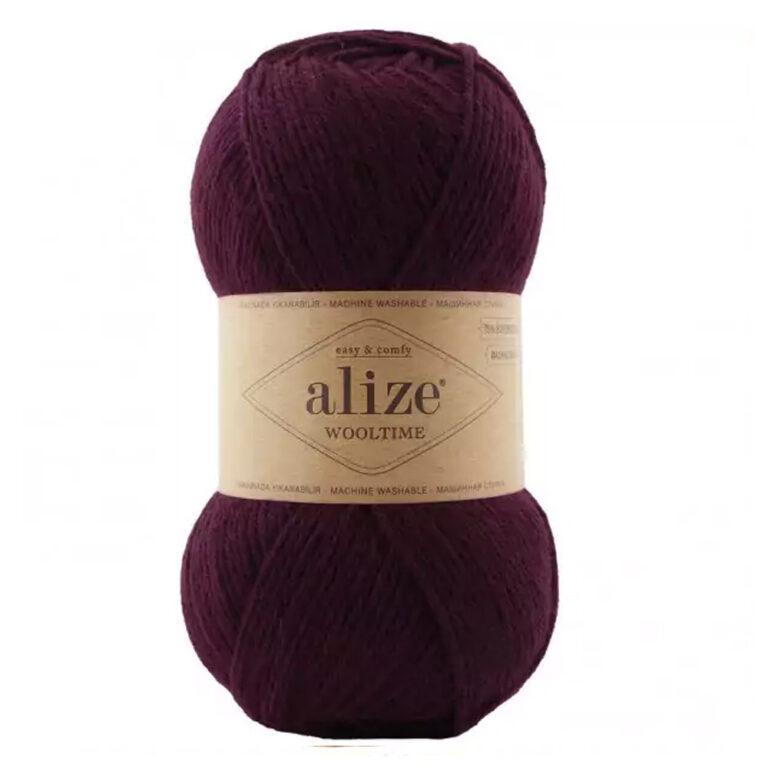 Пряжа для вязания ALIZE WOOL TIME (№578) Темно- бордовый